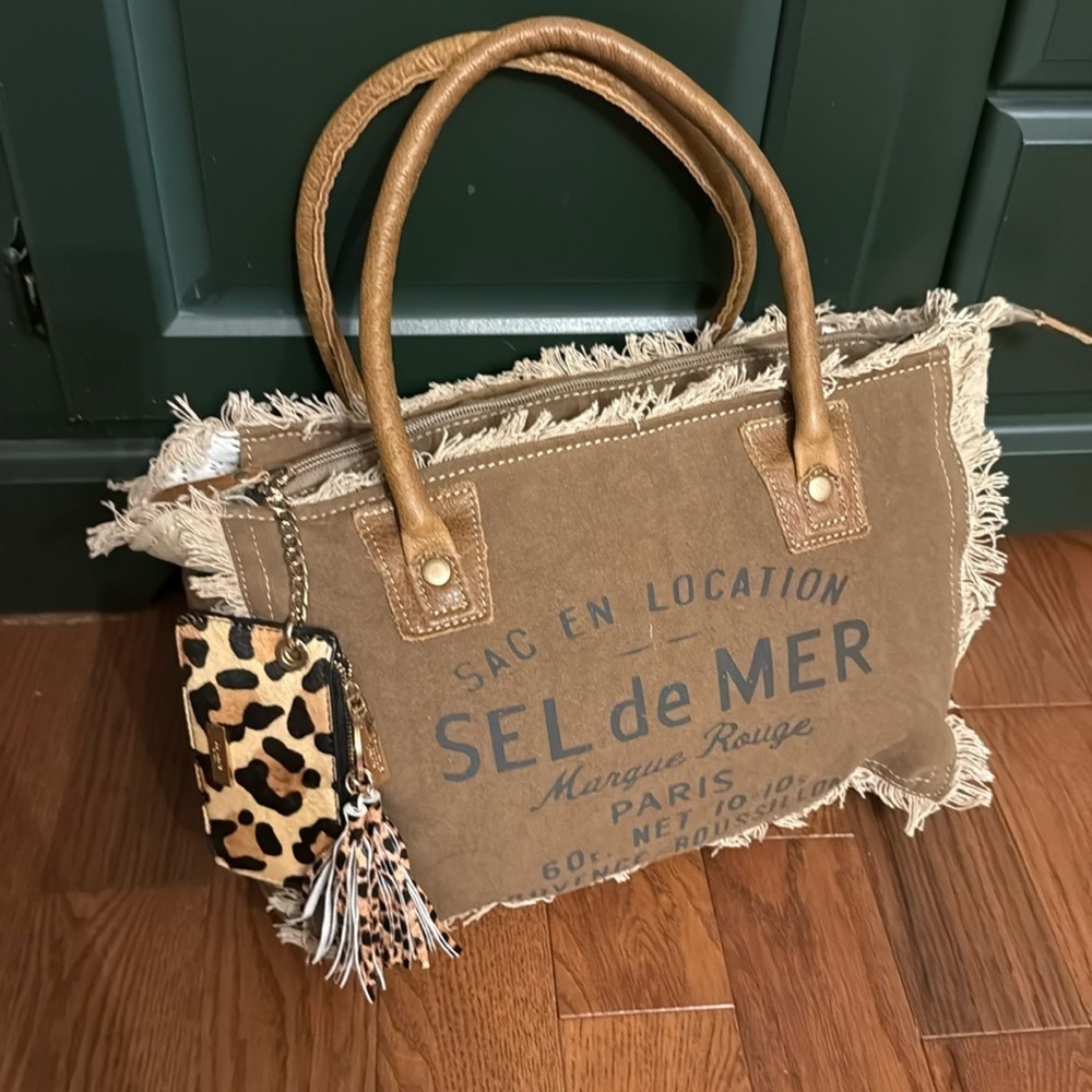 Myra Bag Tan and Brown Satchel